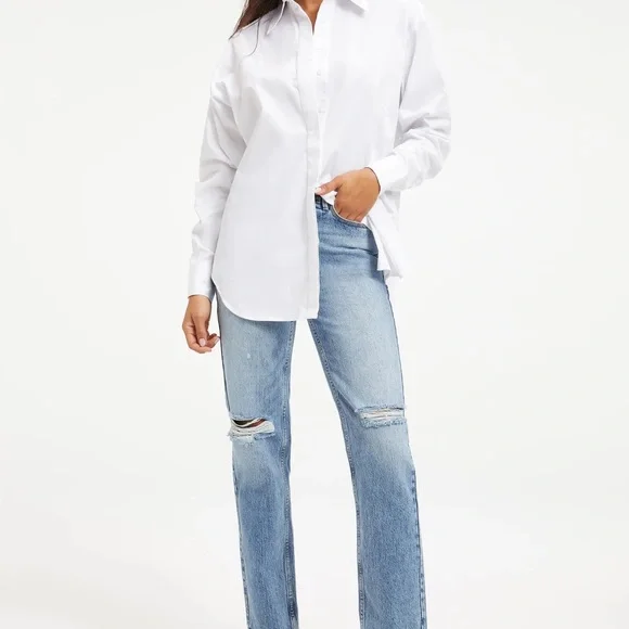 NWT Good Americann BUTTON DOWN 2.0 SHIRT - Picture 2 of 8